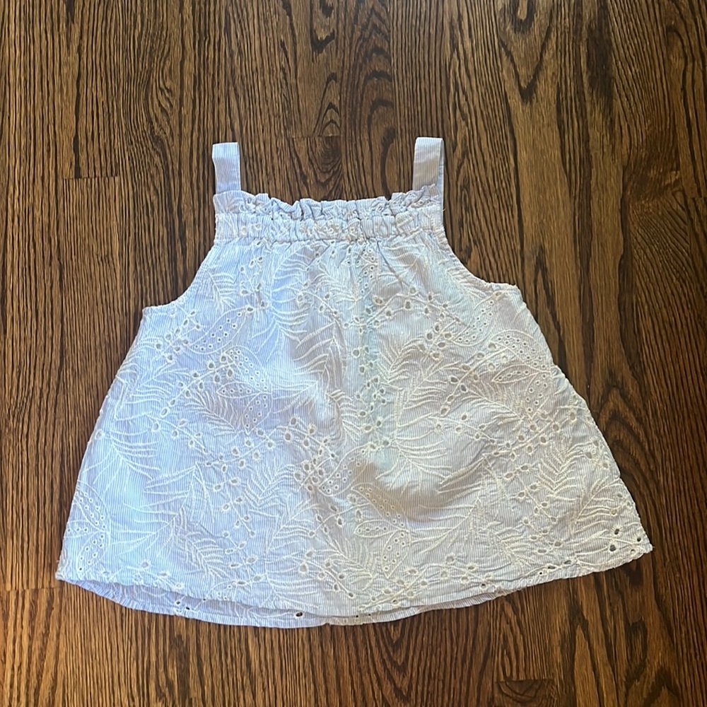 Zara seersucker eyelet top
